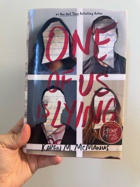 One of Us Is Lying by Karen M. McManus - Red & White Hardcover